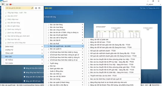Lập Báo cáo tài chính, bảng cân đối số phát sinh tài khoản năm, in sổ sách theo quy định